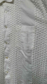 Comme Des Garcons Shirt S/S Eyelet Embroidered Shirt