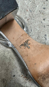PRADA Metallic-Leather Heels