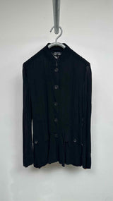 Ann Demeulemeester Stand-collar Sheer Military Blazer Jacket
