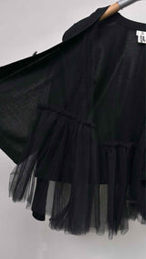 Noir Kei Ninomiya Tulle-bottom Light Cardigan