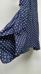 Comme Des Garcons Pleated Polka-dot Drop-clutch Pants