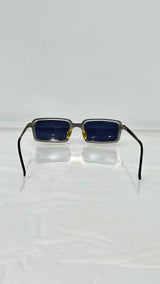 Romeo Gigli Metallic Rectangular Frame Sunglasses