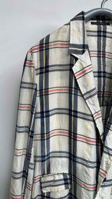 Y's for men Crinkled Plaid Printed Blazer Jacket