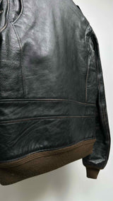 Saint Laurent Shearling-collar Distressed Leather Flight Jacket