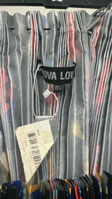 Chopova Lowena Leather-belted Pleated Floral Skirt