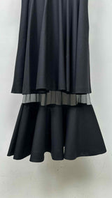 Noir Kei Ninomiya N/S Mesh-trimmed Wool Midi Dress