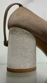 Margiela Glitter-heel Suede Pumps