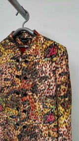 Comme Des Garcons Homme Plus Colorful Deconstructed Leopard Wool Coat