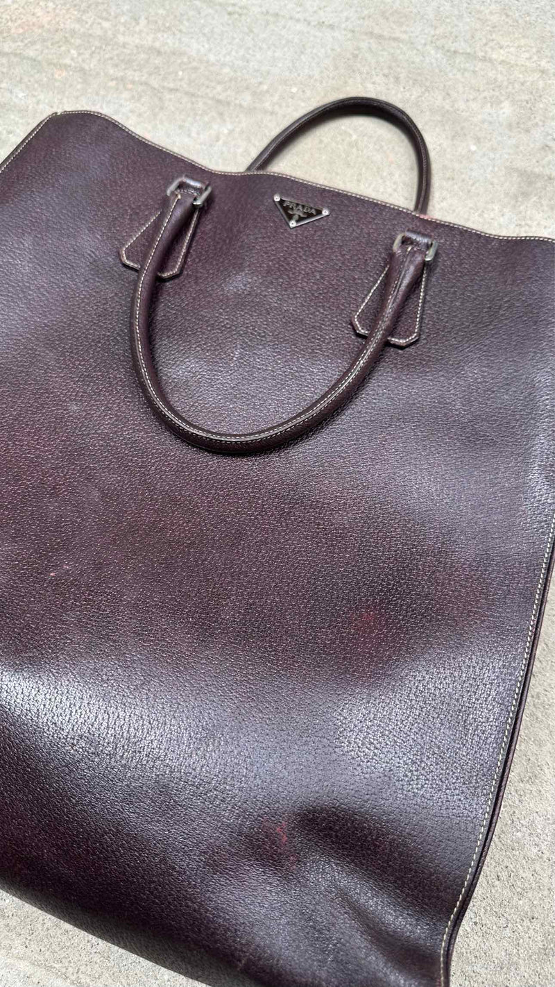 Prada Large Leather Tote Bag