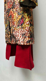 Comme Des Garcons Homme Plus Colorful Deconstructed Leopard Wool Coat