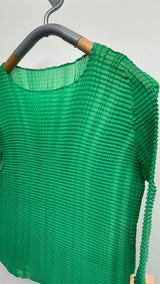 Issey Miyake H/S Pleated Cropped Shirt Top