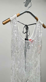 Eckhaus Latta N/S Sequin Sheer Long Dress