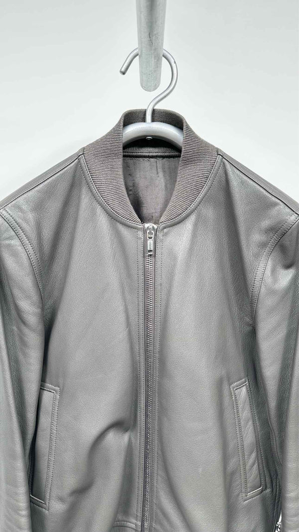 Rick Owens Leather Bomber Jacket