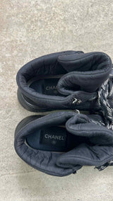 Chanel Nylon/ Leather Logo Sneakers