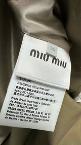 Miu Miu Single-breasted Chino and Leather Trench Coat