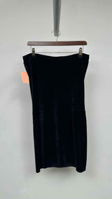 Christian Dior Drawstring-waist CD Embellished Velvet Skirt