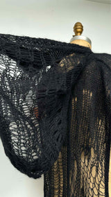 Rick Owens Loose-knit Hooded Long Cover Vest