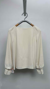 The Row Crepe Long Puff-Sleeve Blouse