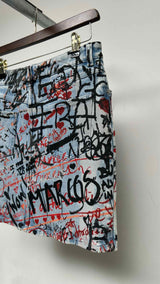 Burberry Graffiti Denim Mini Skirt