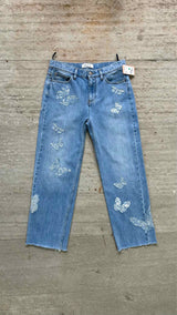 Valentino Butterfly-embroidered Row-end Jeans