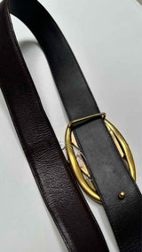 Yves Saint Laurent Logo Buckle Leather Belt