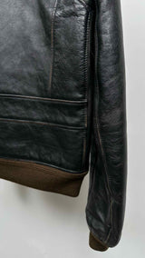 Saint Laurent Shearling-collar Distressed Leather Flight Jacket