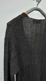 Comme Des Garcons Homme Zip-up Rib Long Cardigan