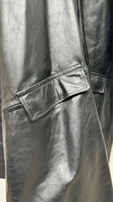 Balenciaga Quilted-lining Hood Layered Leather Coat