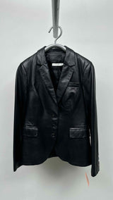 Anne Fontaine Leather Blazer Jacket
