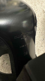 Saint Laurent Oak Suede Block-heel Sandals