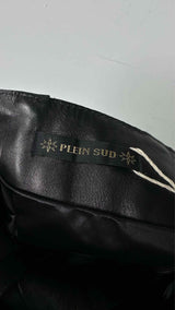 Plein sud Chain-detailed Leather Mini Skirt