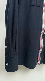Thom Browne 4-bars Zip-up Moleskin Shirt