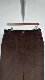 Khaite Front-slit Corduroy Long Skirt