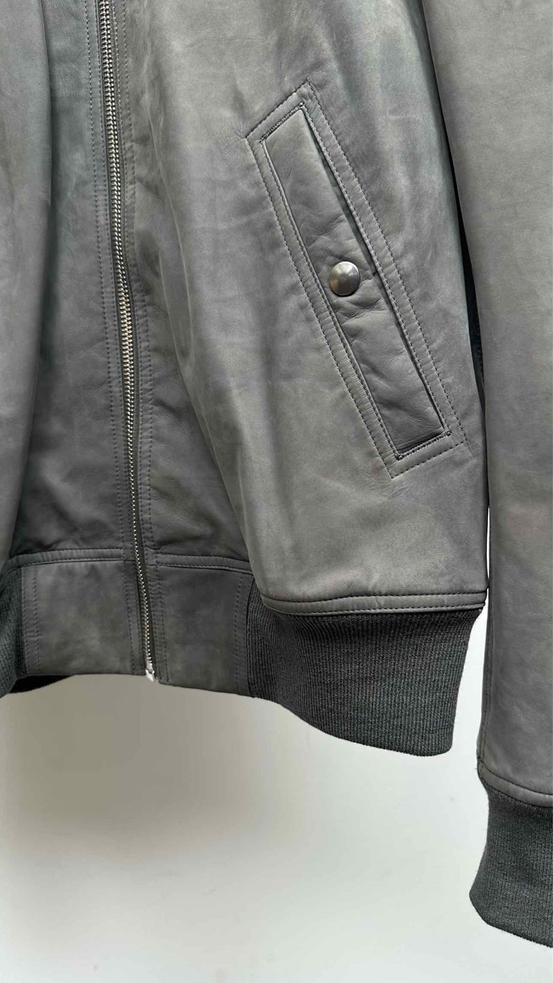 Rick Owens Leather Bomber Jacket