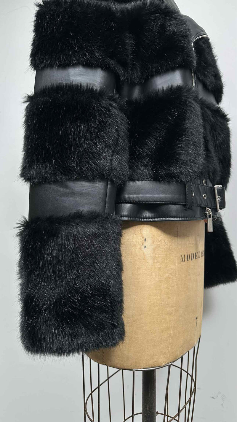 Noir Kei Ninomiya Faux-fur Riders Jacket