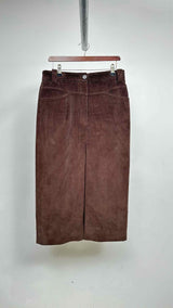 Khaite Front-slit Corduroy Long Skirt