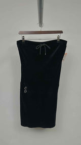 Christian Dior Drawstring-waist CD Embellished Velvet Skirt