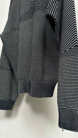 Balenciaga "Homme" Striped Quarter-zip High-neck Sweater
