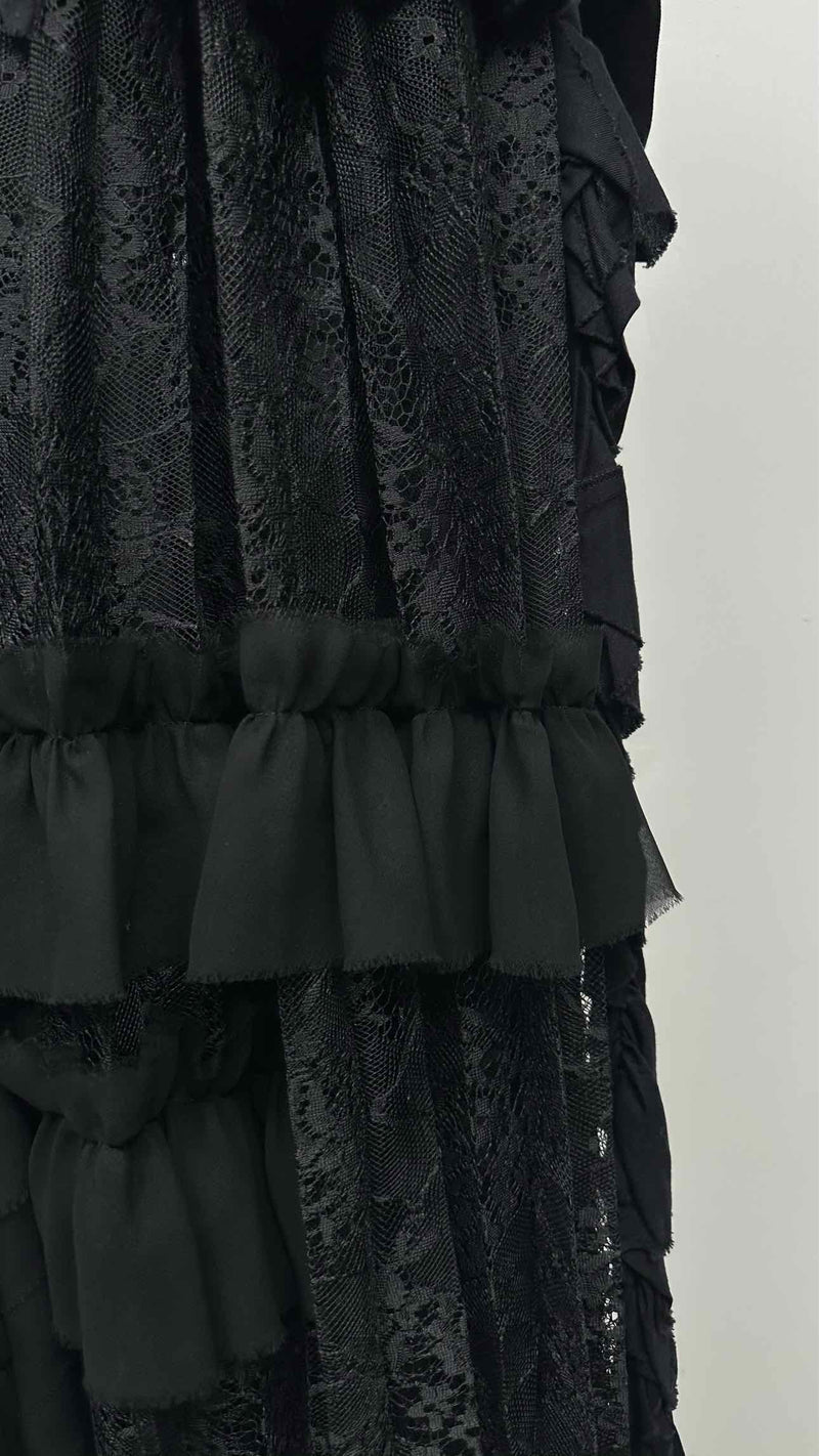 Tao Comme Des GarÃ§ons Lace Ruffle Apron Over Skirt