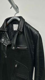 Sacai Zip-detailed Layered Leather Riders Jacket
