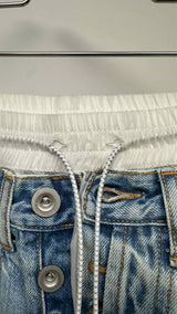 Ben Taverniti Avantgarde Deconstructed Denim-paneled Skirt