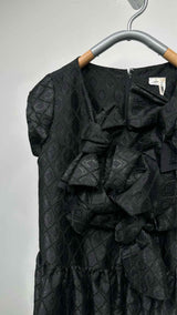 Comme Des Garcons S/S Bow-detailed Geometric Jacquard Maxi Dress