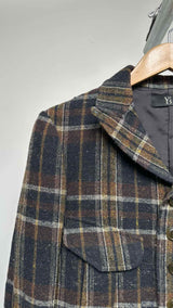 Y's Plaid Wool Blazer Jacket