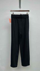 Marithé + François Girbaud Belted Side Pin-stripe Wide Pants