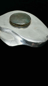 Vintage Silver-stone Belt Buckle