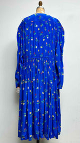 Balenciaga L/S Oversized Floral Silk Dress