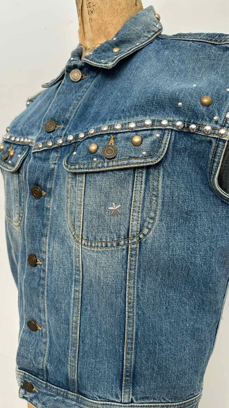 Saint Laurent Studded Denim Vest