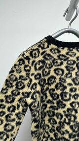 CELINE Inside-out V-neck Leopard Sweater