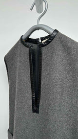 CELINE N/S Leather-trim Wool Dress