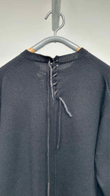 Yohji Yamamoto Pour Homme Leather-string Oversized Sweater